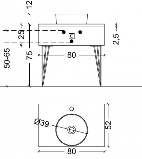 Консоль 80 см ArmadiArt Lucido 770-080-B
